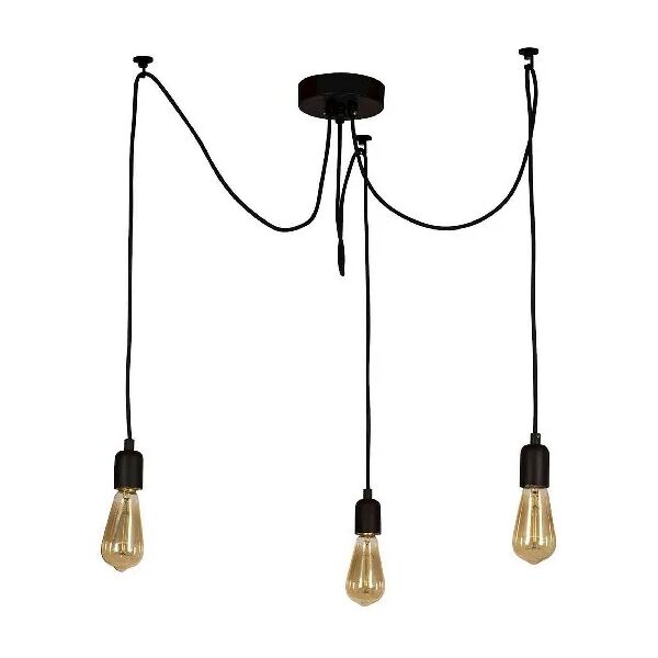 homemania lampada a sospensione wire in metallo, vernice elettrostatica, nero,