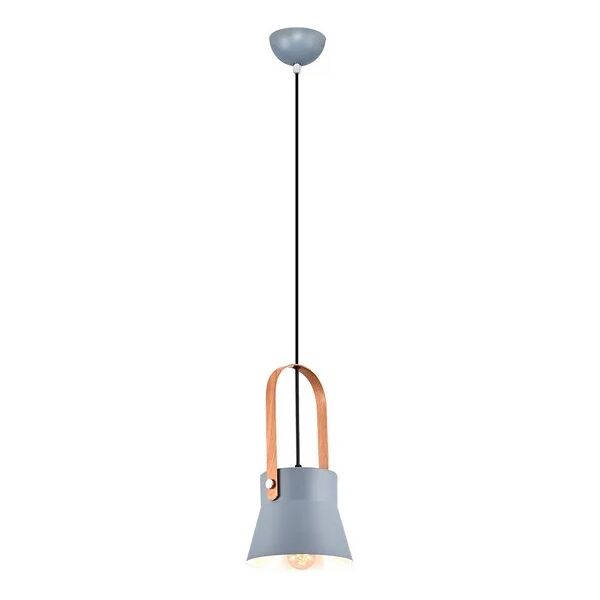 homemania lampada a sospensione buck in metallo, grigio, legno,