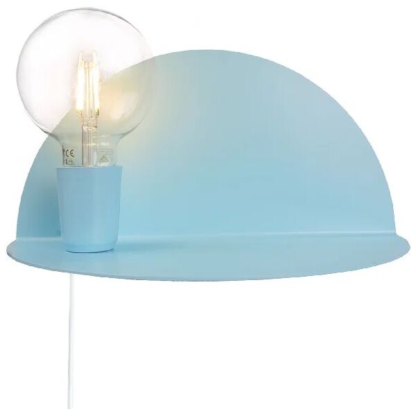 homemania lampada a parete shelfie in metallo, vernice elettrostatica, blu,