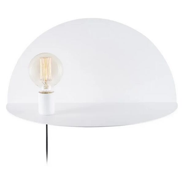 homemania lampada a parete shelfie in metallo, bianco,