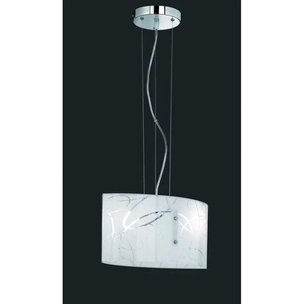 trio sospensione rettangolare spirelli 2xe27 vetro con cerchi decorativi  lighting