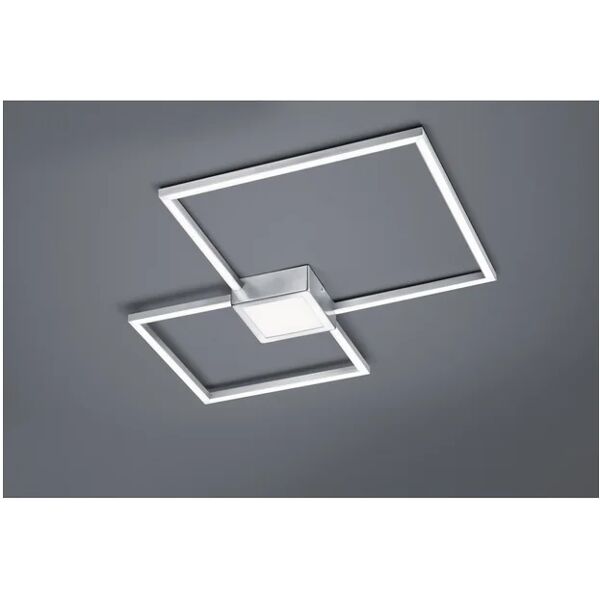 trio plafoniera hydra doppio quadrato led 28w nichel l65 cm dimmerabile  lighting