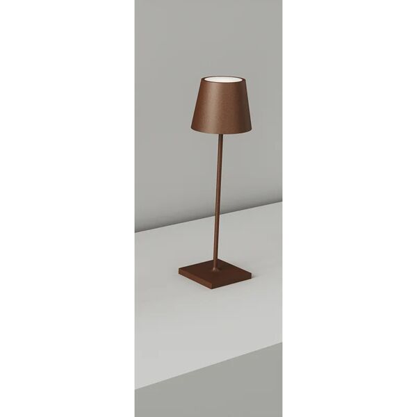 intec lampada led ricaricabile drink in metallo bronzo con dimmer luce calda