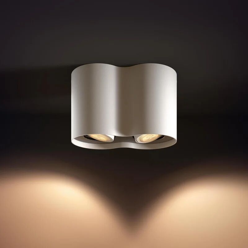 philips faretto decorativo con fonte luminosa led pillar bianco, 2x5.5w