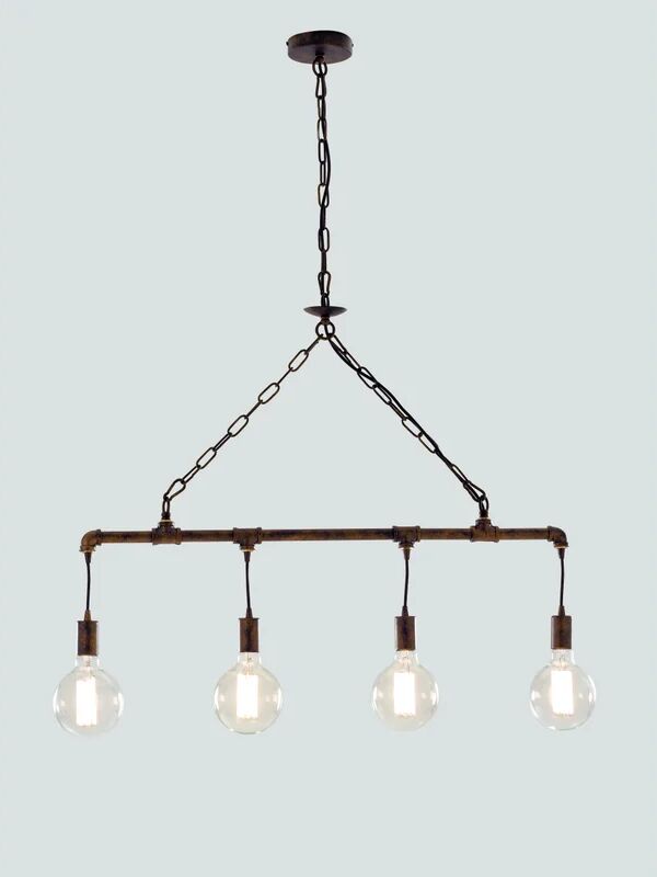 luce ambiente design lampadario industriale amarcord rame in ferro, d. 86 cm, l. 109 cm, 4 luci,