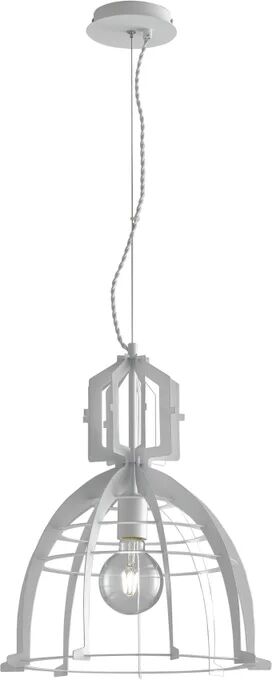 luce ambiente design lampadario industriale urban bianco in ferro, d. 40 cm, l. 120 cm,