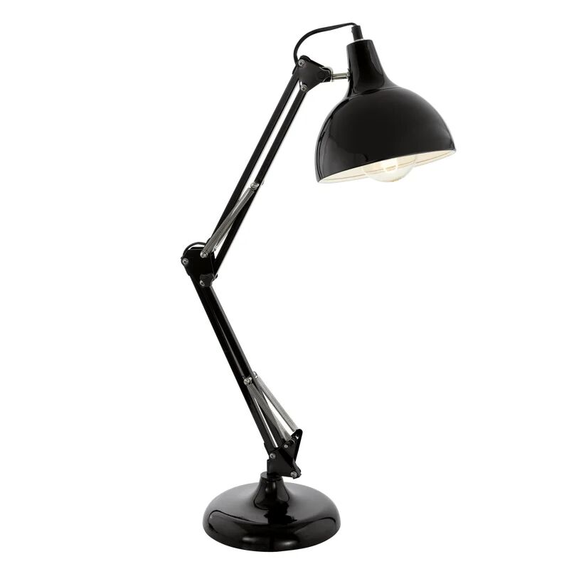 eglo lampada da scrivania industriale flessibile borgillio nero, in acciaio,