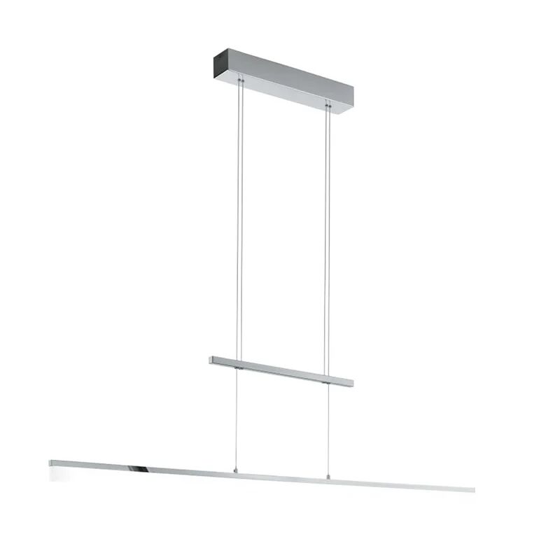 eglo lampadario moderno tarandell led bianco, cromo, in metallo, l. 118 cm, 2 luci, 3300 lm,