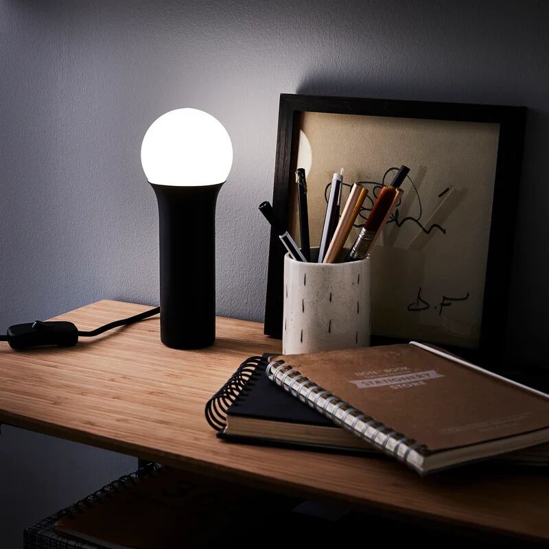 inspire lampada da tavolo design hoki nero, in ferro,