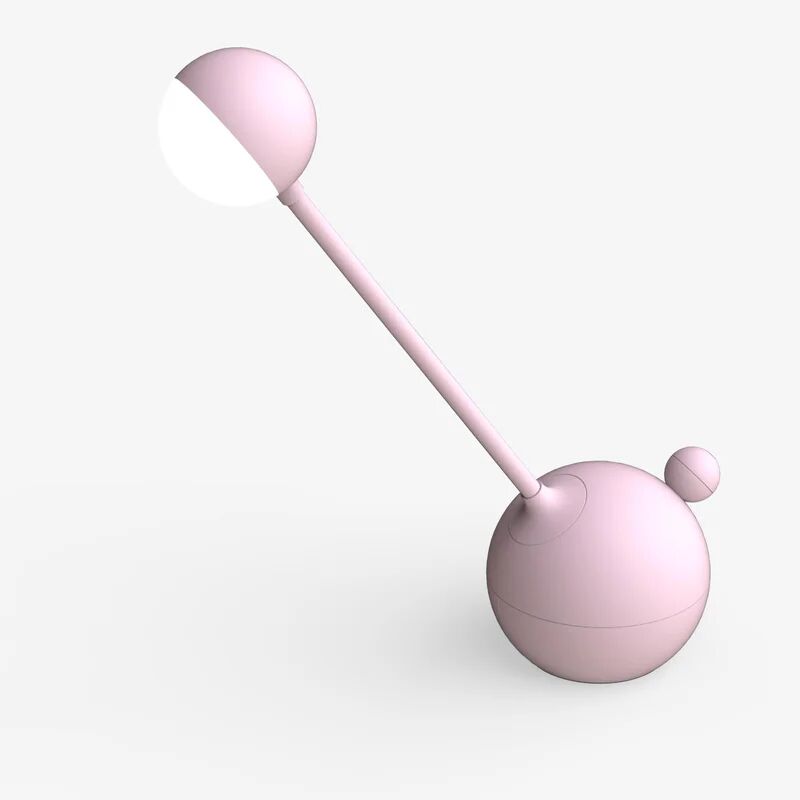 brilliant lampada da tavolo led bowling rosa bianco