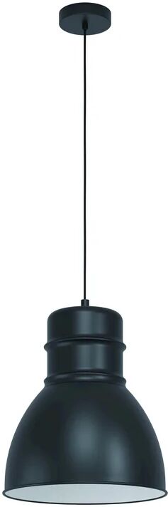 eglo lampadario moderno ebury nero/ bianco in acciaio, d. 38 cm,