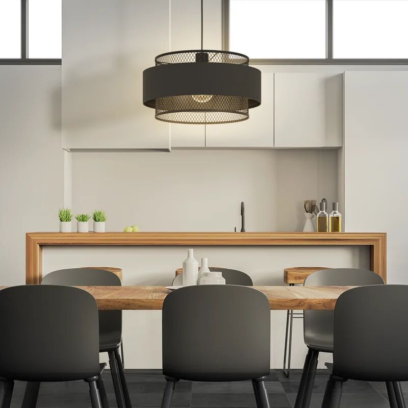 inspire lampadario design ottomane nero in acciaio, d. 40 cm, l. 80 cm,