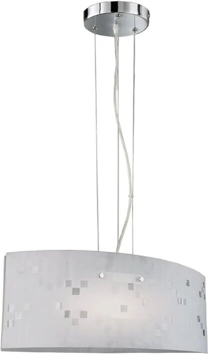 trio lighting inter lampadario neoclassico colina bianco satinato in vetro, d. 20 cm, l. 150 cm, 2 luci,