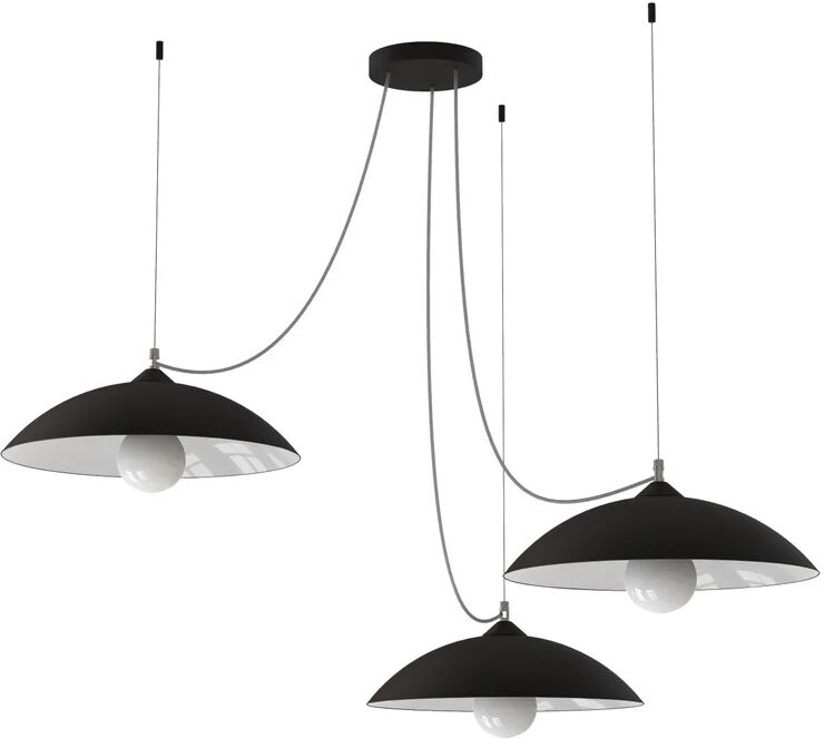 lumicom lampadario design dream nero opaco/bianco , d. 40 cm, 3 luci,