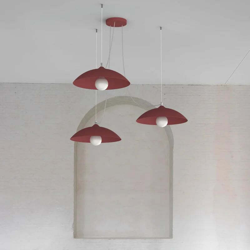 lumicom lampadario design dream rosso , d. 40 cm, 3 luci,