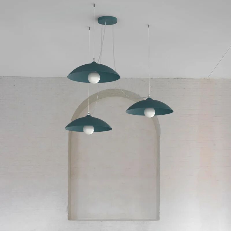 lumicom lampadario design dream blu , d. 40 cm, 3 luci,