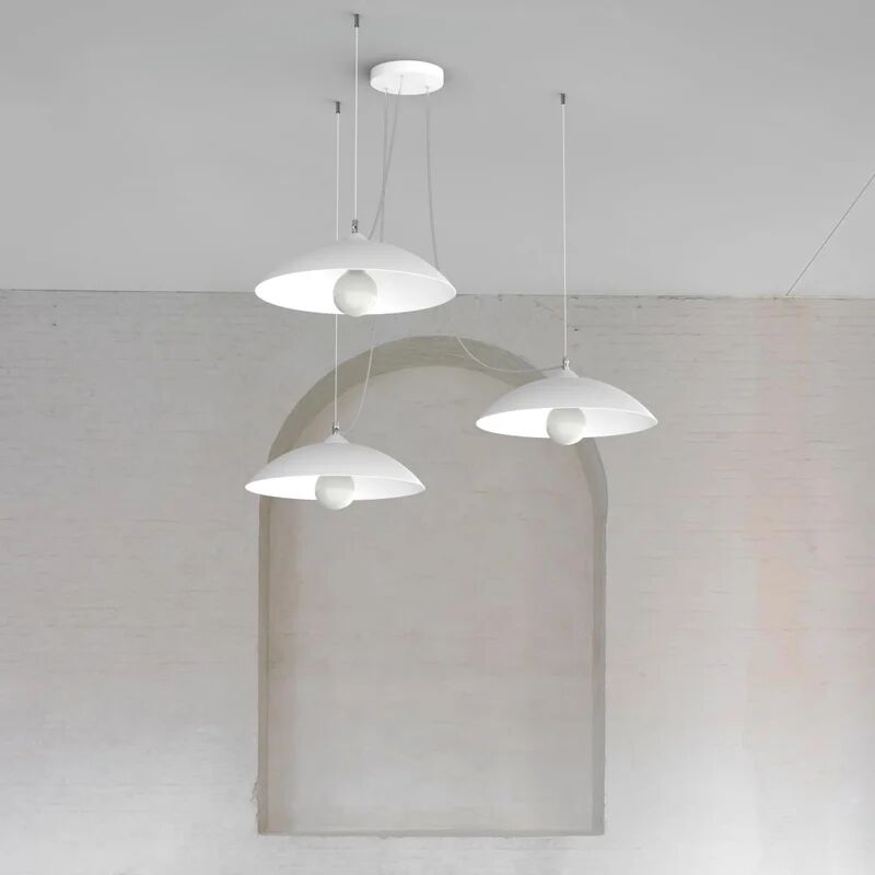 lumicom lampadario design dream bianco/opaco , d. 40 cm, 3 luci,