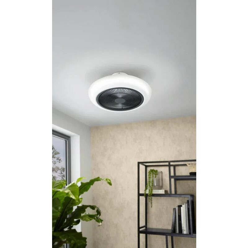 eglo ventilatore da soffitto led integrato sayulita, bianco, nero , con telecomando