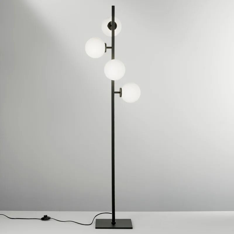 luce ambiente design lampada da terra enoire nero, h 149.8 cm, e14 4x