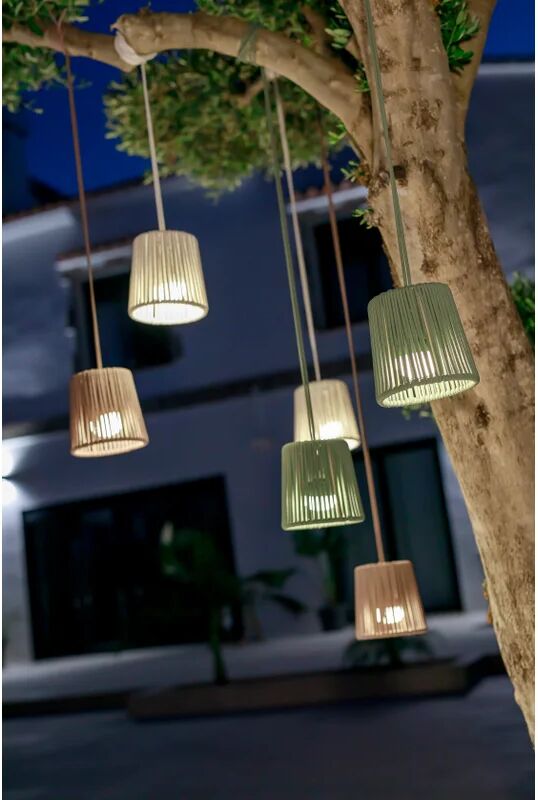 newgarden lampadario boho conta mini hang verde led, in pvc, d. 15 cm,