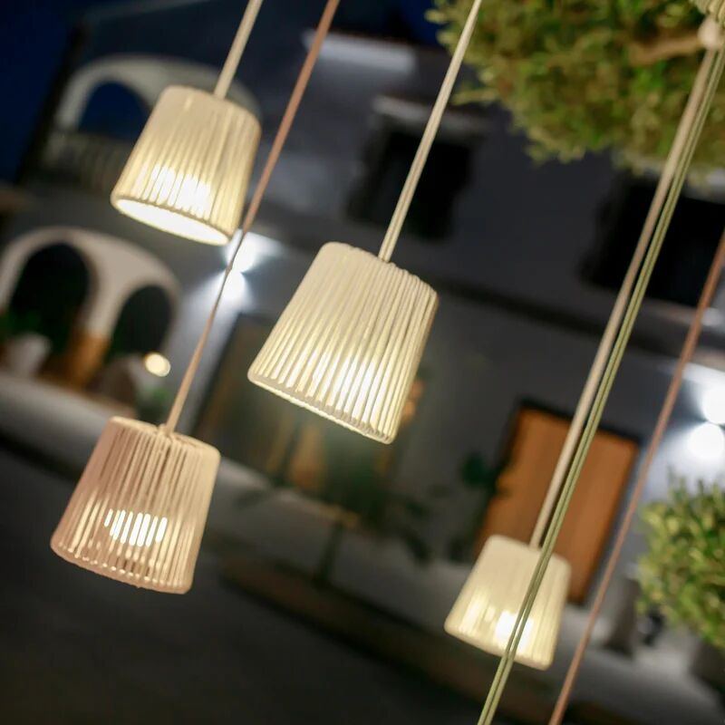 newgarden lampadario boho conta mini hang blanco led, in pvc, d. 15 cm,