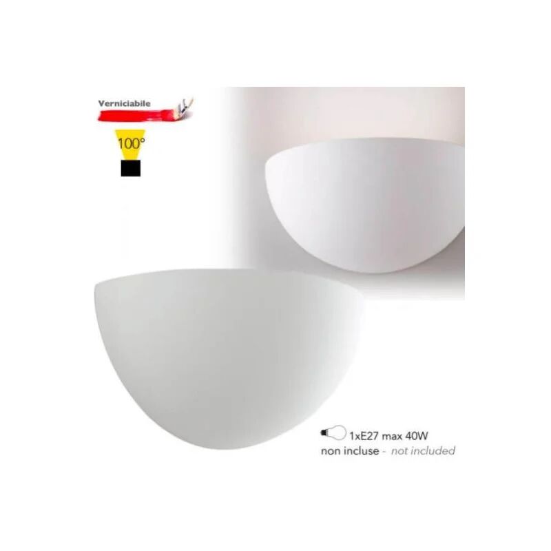 intec light applique moritz in gesso bianco verniciabile 25 cm.