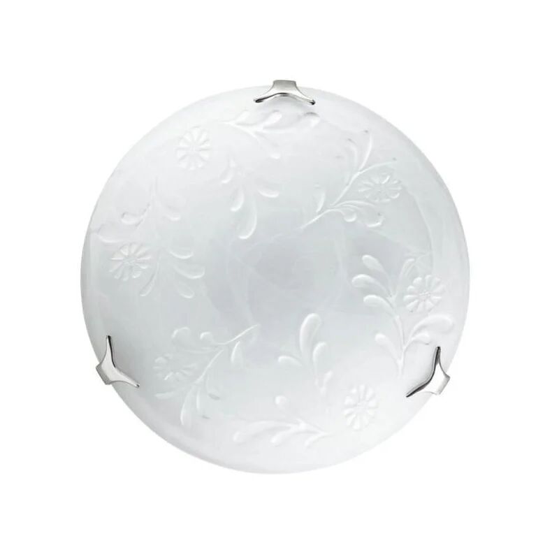 luce ambiente design fan europe - plafoniera in vetro fiore misto bianco diametro 40 cm 2xe27 60watt