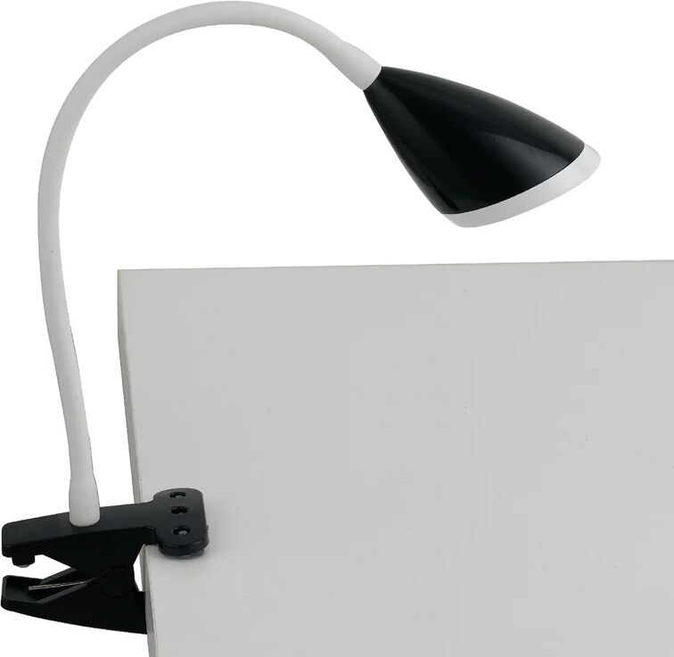 generico lampada da lettura led hegel nera con pinza 3,7w 4000k (luce naturale)