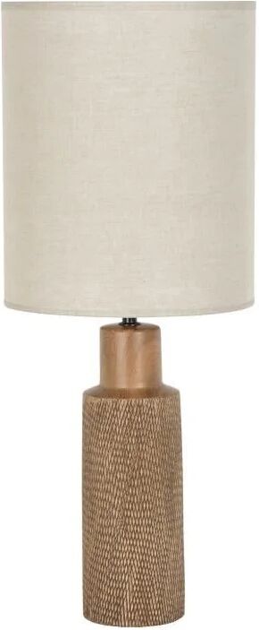 corep lampada santal - ceramica e lino - retro anni '70 - cilindro - e27 - Ø25 cm - marrone