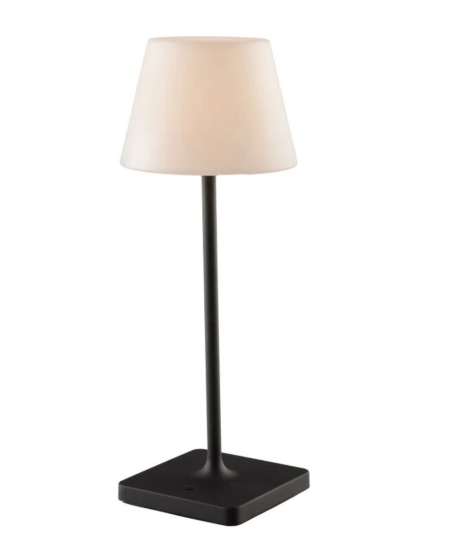 intec lampada da tavolo ricaricabile jammin in metallo nero dimmerabile 3000k(luce calda) ip54