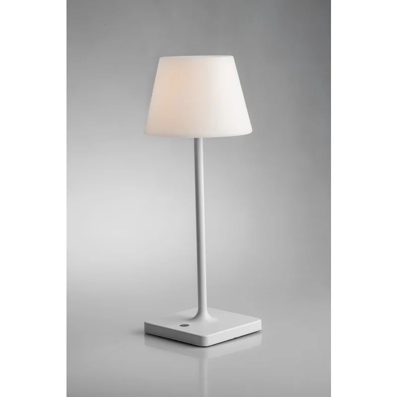 intec lampada da tavolo ricaricabile jammin in metallo bianco dimmerabile 3000k(luce calda) ip54