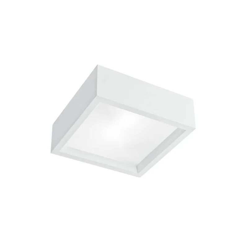 intec light plafoniera gabriel quadrata in gesso bianco verniciabile 25 cm.