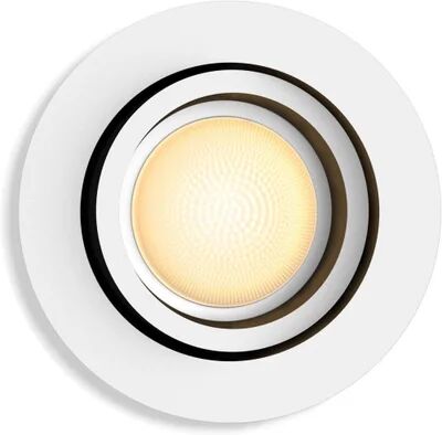 Philips Faretto da incasso LED Milliskin Hue tondo bianco, orientabile foro incasso 9 cm luce cct regolazione da bianco caldo a bianco freddo