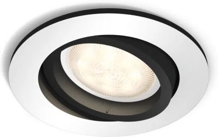 Philips Faretto da incasso LED Milliskin Hue tondo cromo e alluminio, orientabile foro incasso 9 cm luce cct regolazione da bianco caldo a bianco freddo