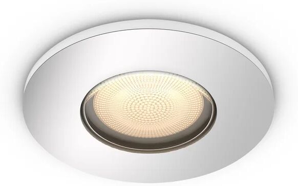 Philips Faretto da incasso LED Adore Hue tondo cromo, orientabile foro incasso 9.4 cm luce cct regolazione da bianco caldo a bianco freddo