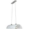 NOVECENTO Lampadario Neoclassico Miley bianco in vetro, L. 60 cm, 2 luci,