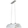 NOVECENTO Lampadario Neoclassico Miley bianco, grigio in vetro, L. 60 cm, 2 luci,