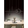 NOVECENTO Lampadario Design Leslie LED nero, in alluminio, 5 luci, 2000 LM,