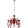 LUCE AMBIENTE DESIGN Lampadario a sospensione ESTEFAN rosso in acrilico (5xE14)