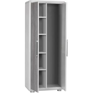 GAROFALO Armadio alto Easy Woody PS interno / esterno in pvc, grigio chiaro  L 70.5 x H 172.5 x P 39 cm, 2 ante