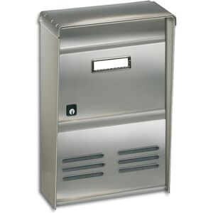 ALUBOX Cassetta postale   Dublò formato rivista in inox grigio satinato L 26 x P 12 x H 37.5 cm