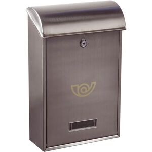 ALUBOX Cassetta postale   Villa formato rivista in inox grigio chiaro opaco L 25 x P 10 x H 40.5 cm