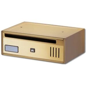 ALUBOX Cassetta postale   Cubo formato rivista in alluminio bronzo lucido L 35 x P 25 x H 12 cm