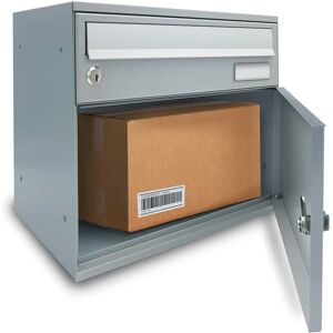 ALUBOX Cassetta postale   EASYBOX 2 posti formato rivista in acciaio grigio chiaro opaco L 40 x P 27 x H 33 cm