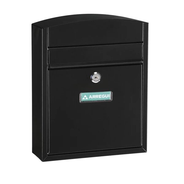 arregui cassetta postale   compact formato lettera in acciaio nero lucido l 24 x p 10 x h 28.5 cm