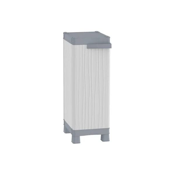 terry storage armadio basso base 350 uw interno / esterno in resina, grigio l 35 x h 97.6 x p 43.8 cm, 1 anta