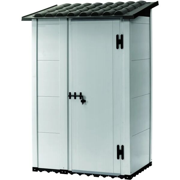 garofalo casetta da giardino  in pvc urban con porta battente semplice, superficie totale 1.32 m² e spessore parete 20 mm