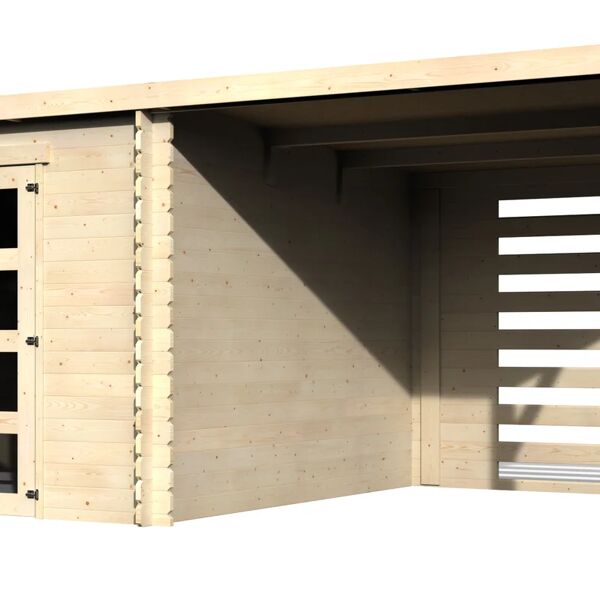 decor et jardin casetta da giardino  in legno fuji con porta doppio battente, superficie totale 21 m² e spessore parete 28 mm