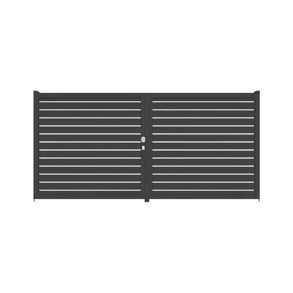 leroy merlin cancello battente maia120 in alluminio, apertura centrale, l 350 x 195 cm, di colore grigio antracite