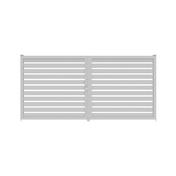 leroy merlin cancello battente maia120 luce in alluminio, apertura centrale, l 300 x 160 cm, di colore bianco